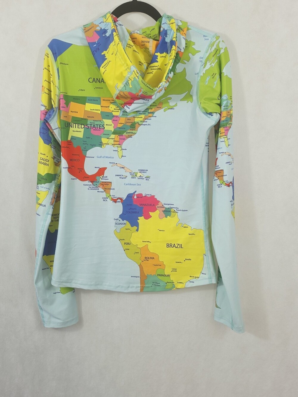 World Map Lycra Hoodie - Picture 3 of 4